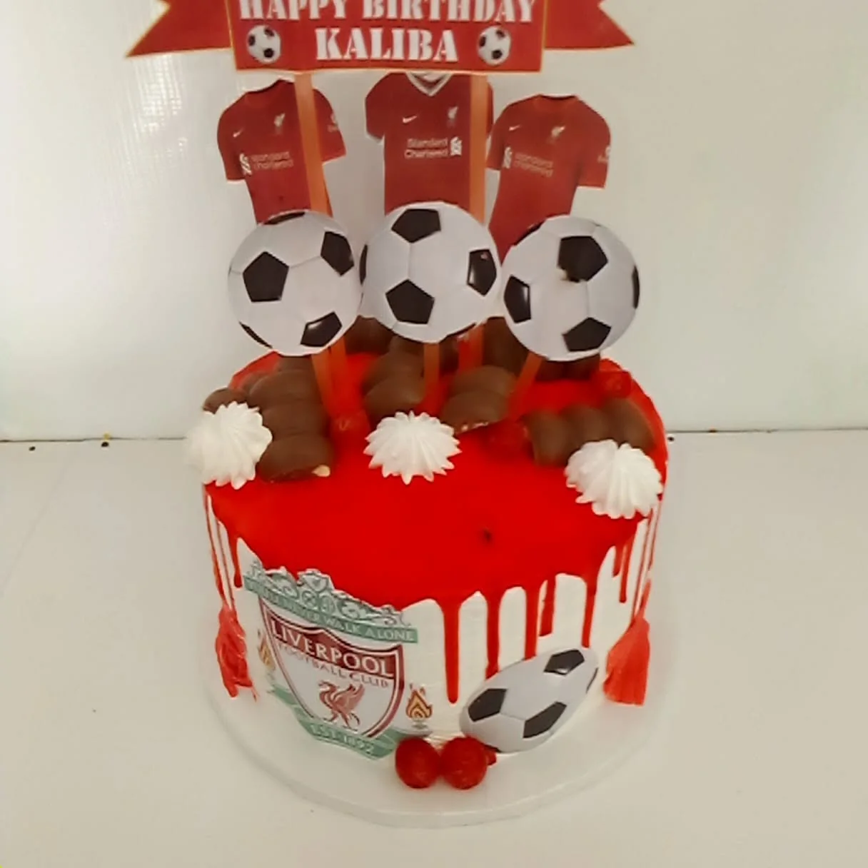 Liverpool football birthday cake by Stark’s Cake House in Turkana